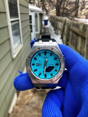 Custom G Shock Metal Teal and Black Color-way  Rm Style